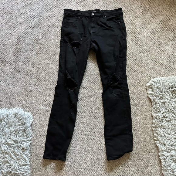 Black Rip & Distressed Skinny Jeans 36W/36L - Picture 1 of 8